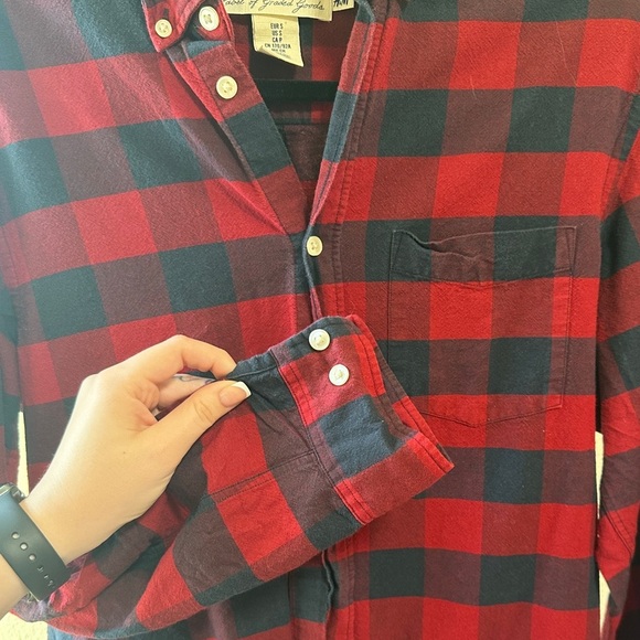 H&M Burgundy and Navy Checkered Shirt - Picture 5 of 7